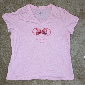 Disney | Women's Pink Cotton Blend Minnie Mouse Short Sleeve T-Shirt Size XXL